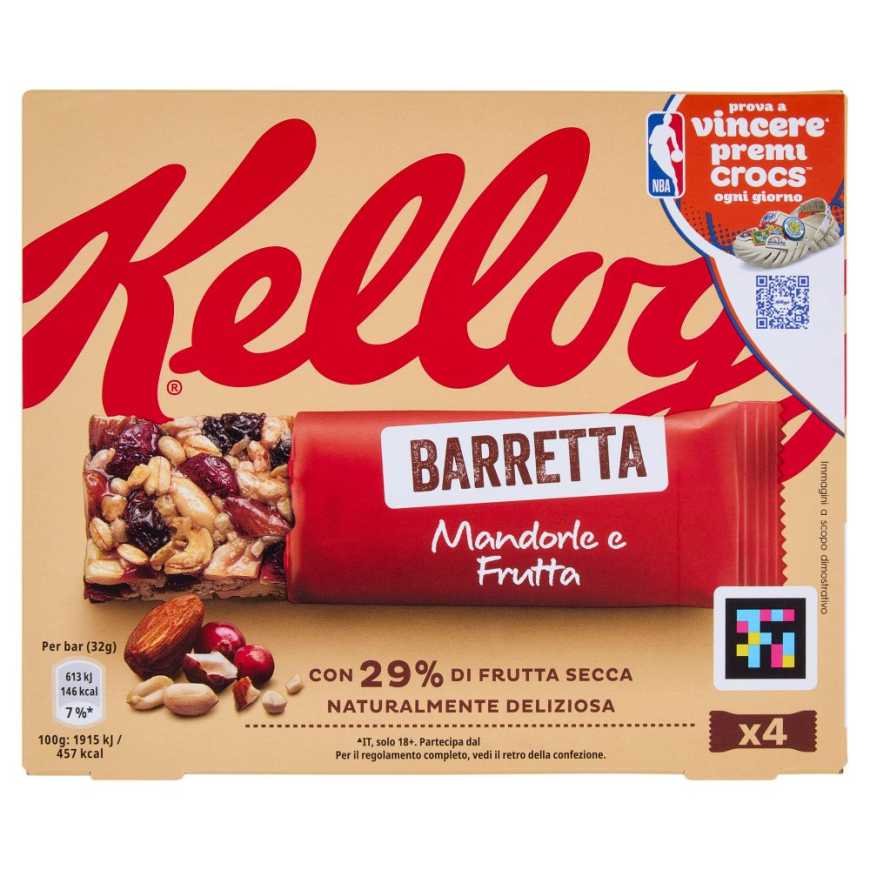 Kellogg’s батончик с миндалем и фруктами, 4 × 32 г