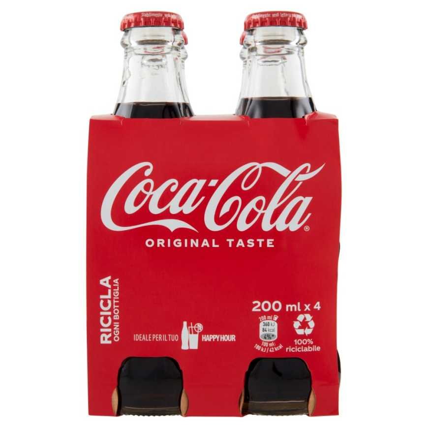 Coca-Cola газированный напиток, 4 × 0,2 л