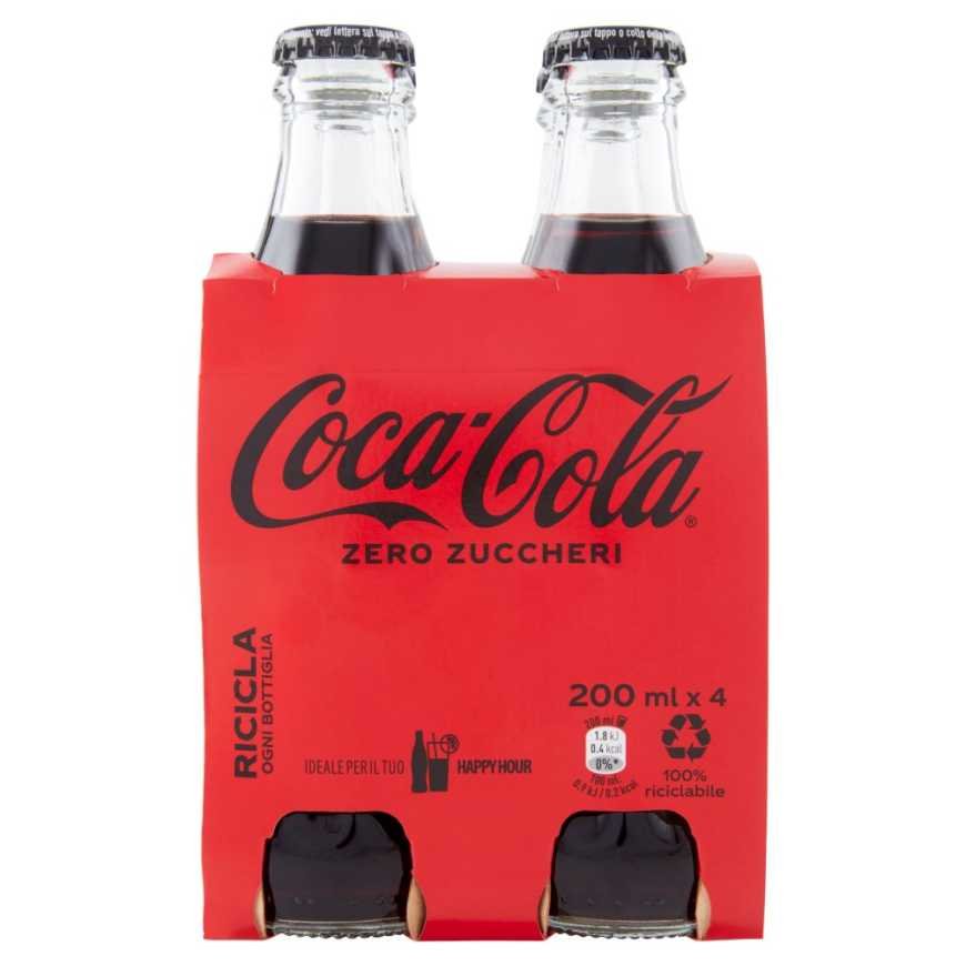 Coca-Cola Zero газированный напиток, 4 × 0,2 л