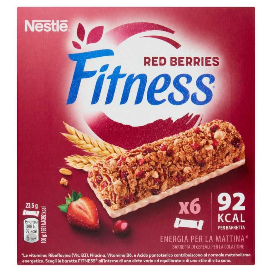 Nestle' Fitness red fruits bars, 6 × 23.5 g