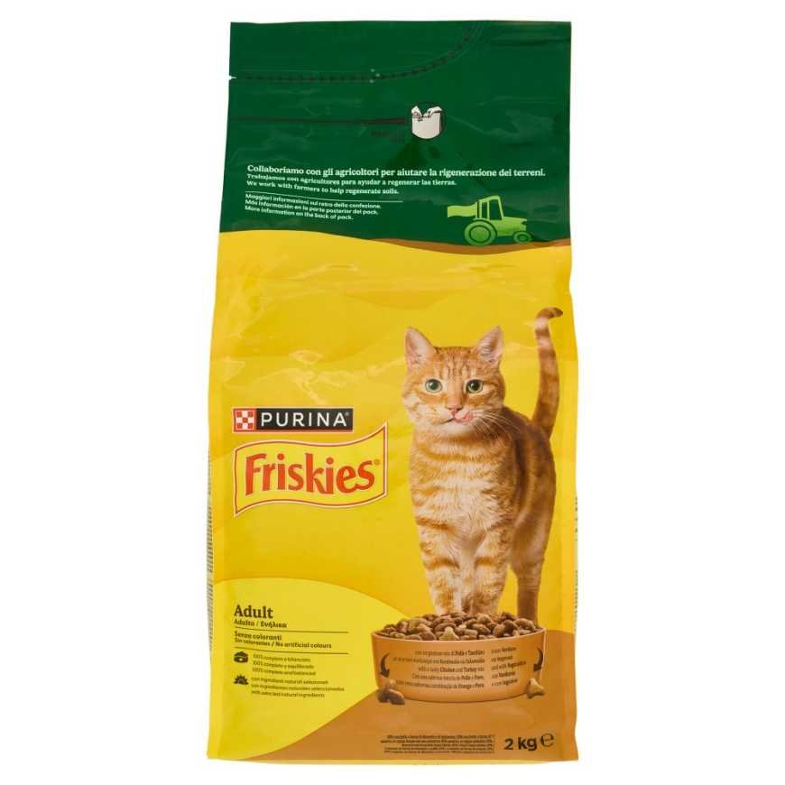 Purina Friskies сухой корм для кошек с курицей, индейкой и овощами, 2 кг
