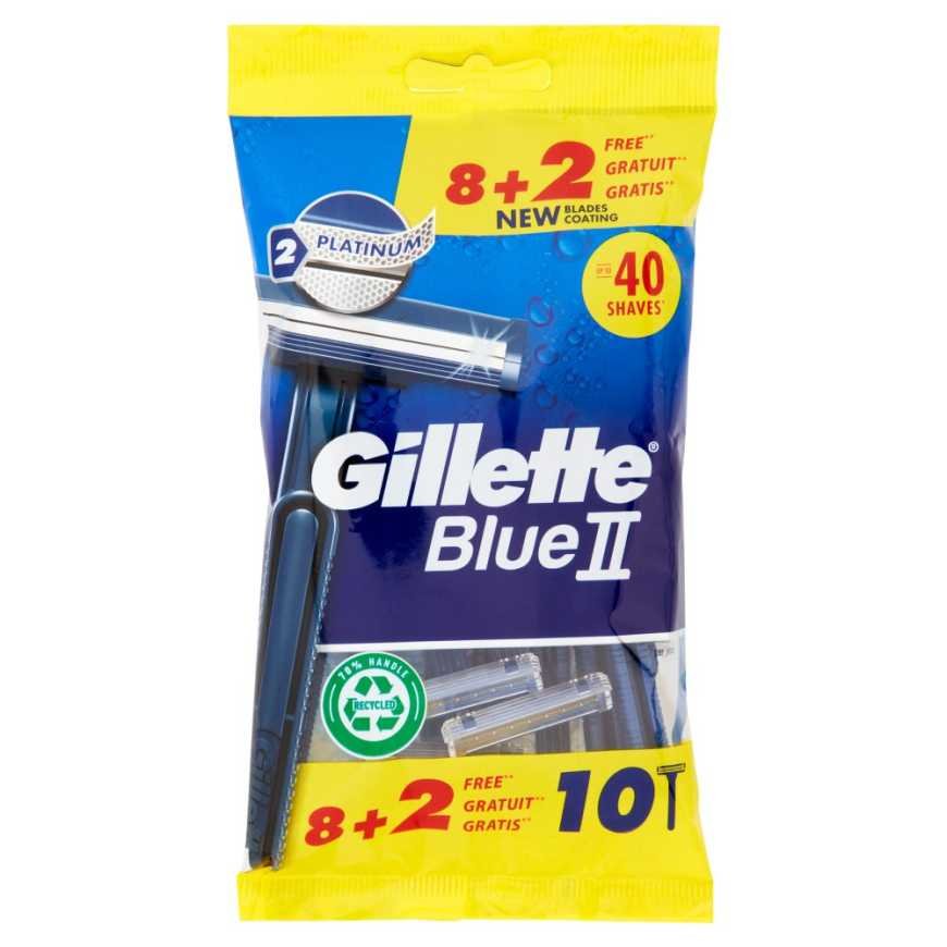 Gillette Blu II Одноразовые бритвы, 8+2 шт.