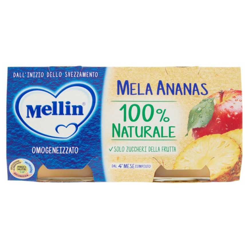 Mellin гомогенизированное пюре из яблока и ананаса, 2 шт. × 100 г