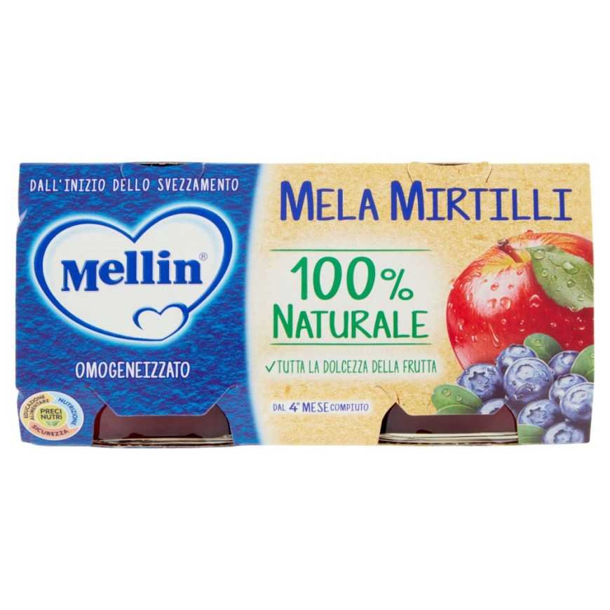 Mellin гомогенизированное пюре яблоко и черника, 2 × 100 г