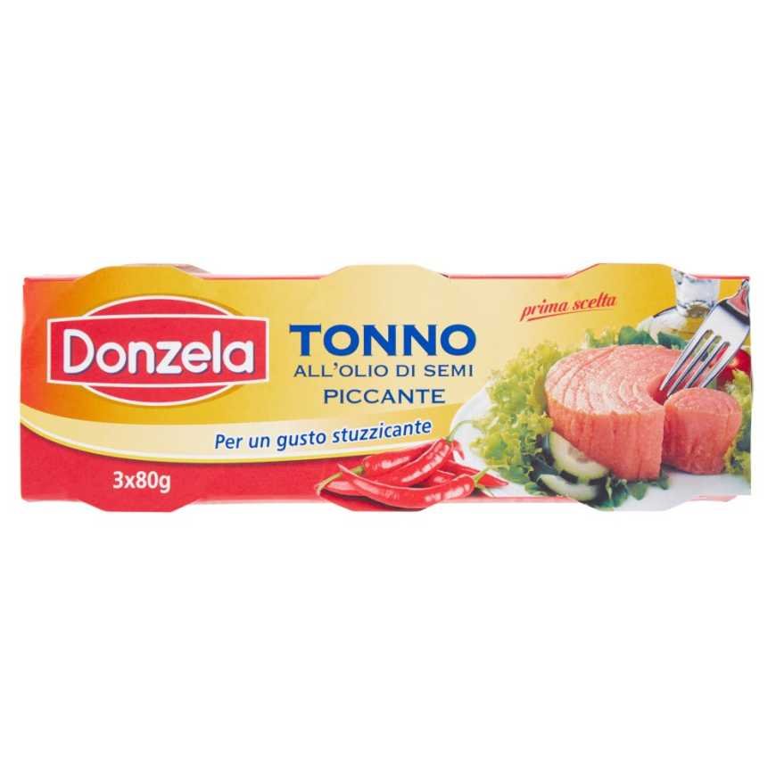 Donzela spicy tuna in sunflower oil, 3 × 80 g