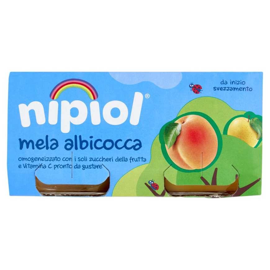 Nipiol гомогенизированное пюре абрикос и яблоко, 2 × 80 г