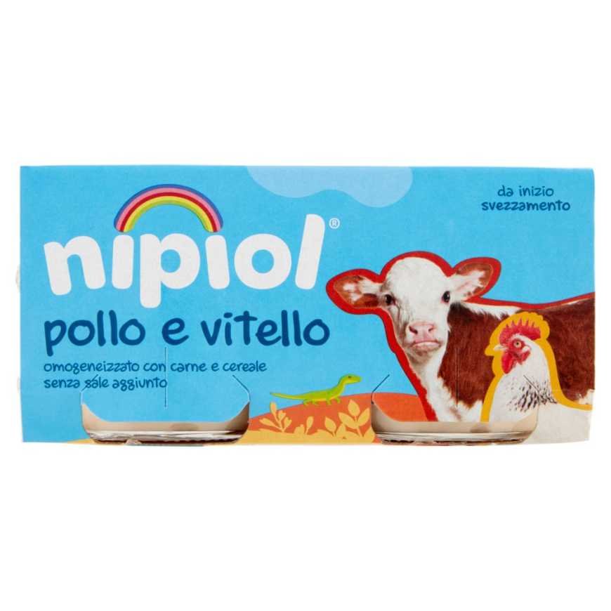 Nipiol гомогенизированное пюре из мяса телятина и цыпленок, 2 × 80 г