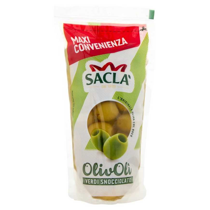Saclà оливки зеленые без косточки, макси-упаковка, 375 г