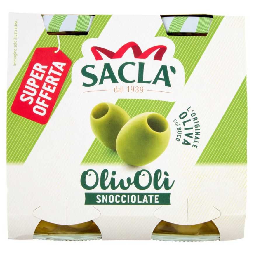 Saclà Olivoli' оливки зеленые без косточки, 85 г