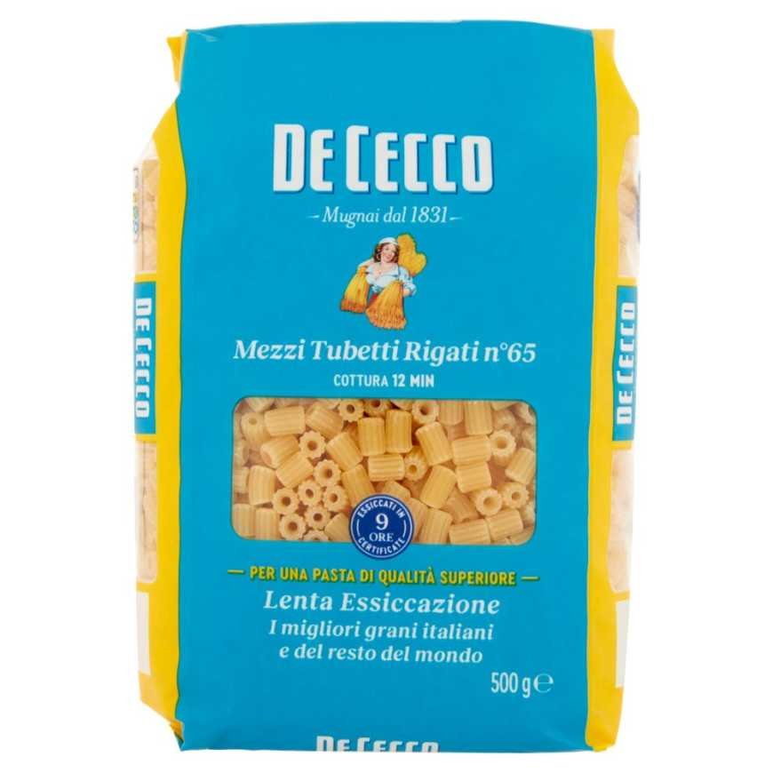 De Cecco Mezzi Tubetti Rigati n.65, 500 г