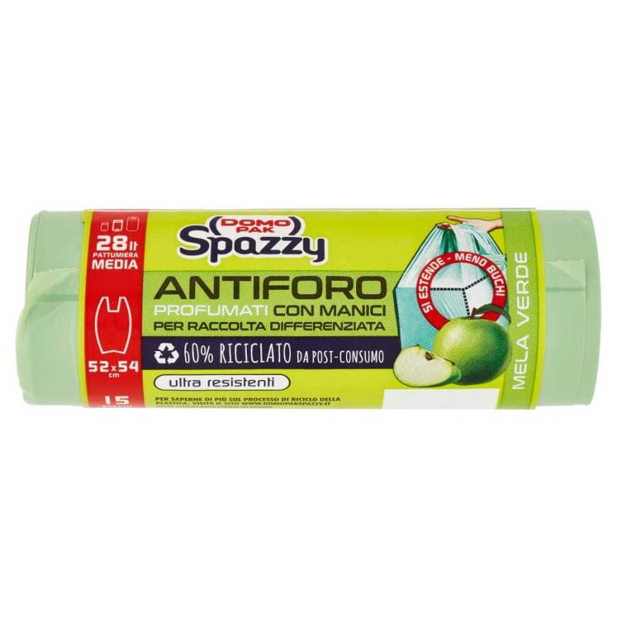 Domopak Spazzy мешок для мусора с ароматом зеленого яблока, 28 л