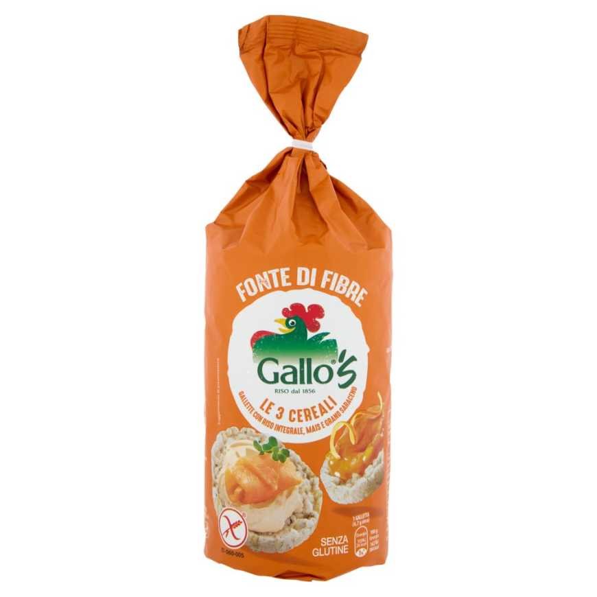 Riso Gallo Хлебцы 3 злака с цельным рисом, кукурузой и гречкой Le Gallotte, 100 г