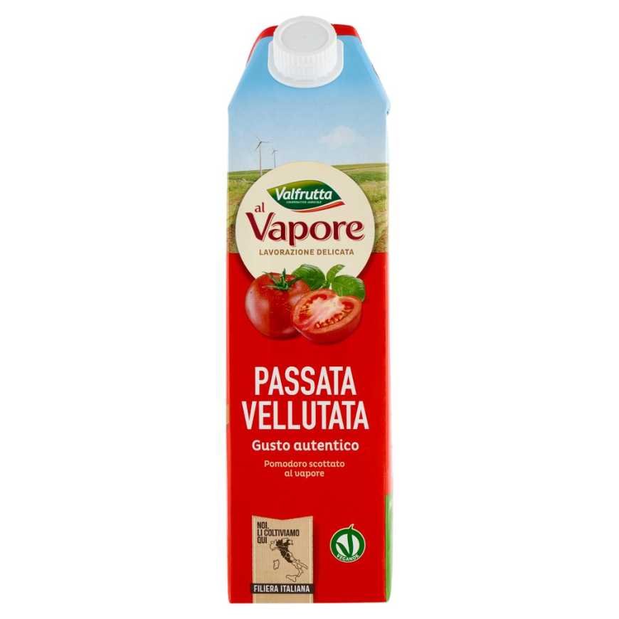 Valfrutta steam-velveted tomato passata in brick, 1 kg