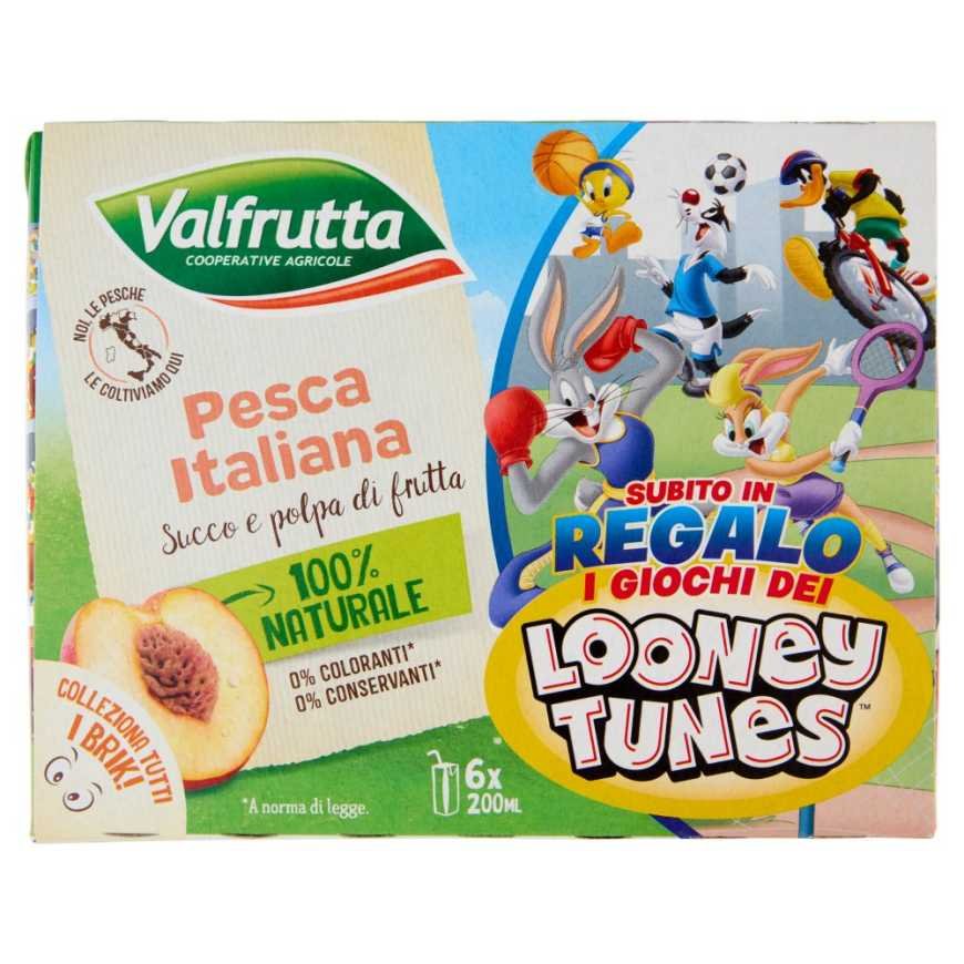 Valfrutta Сок и мякоть итальянского персика, 6 × 200 мл
