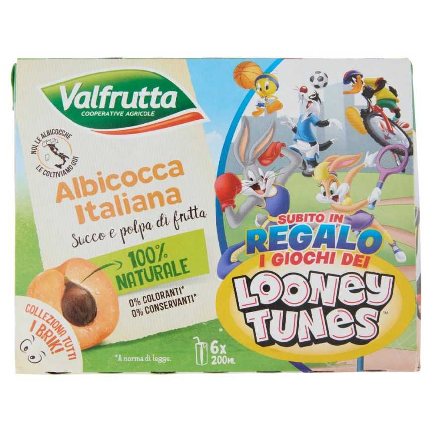 Valfrutta Italian apricot juice and pulp, 6 × 200 ml