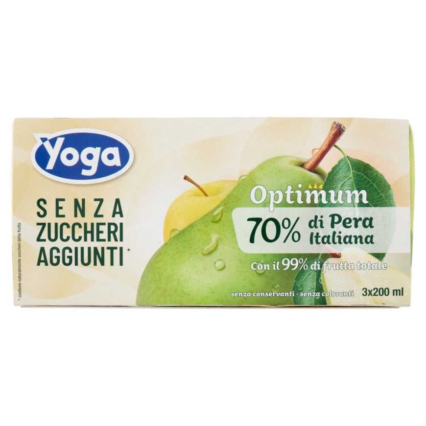 Yoga Succhi di Frutta Optimum Сок из итальянской груши без добавления сахара, 3 × 200 мл