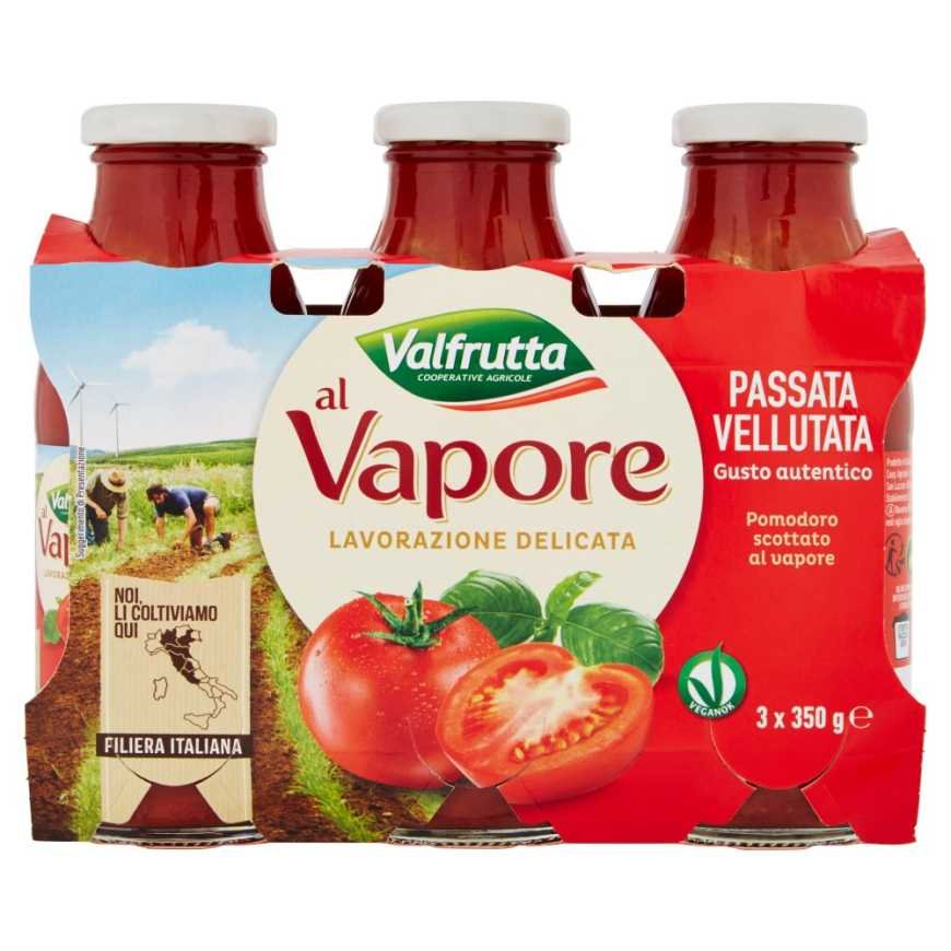 Valfrutta томатная пассата бархатистая паровой обработки, 3 × 350 г