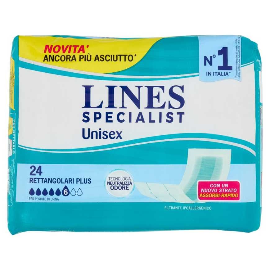 Lines Specialist Plus rectangular absorbent pads, 22 pcs