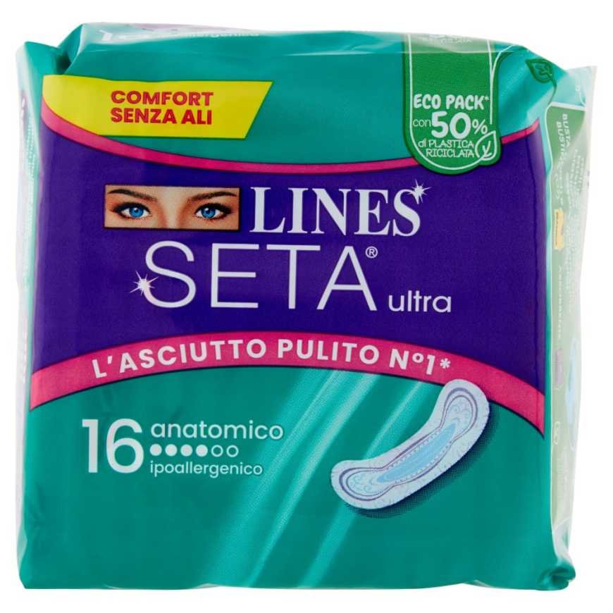 Lines Seta Ultra гигиенические прокладки анатомические, 16 шт