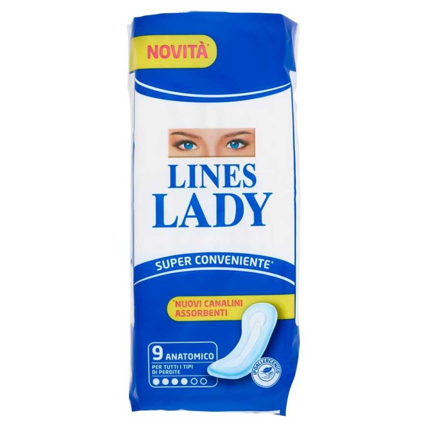 Lines Lady гигиенические прокладки анатомические, 9 шт