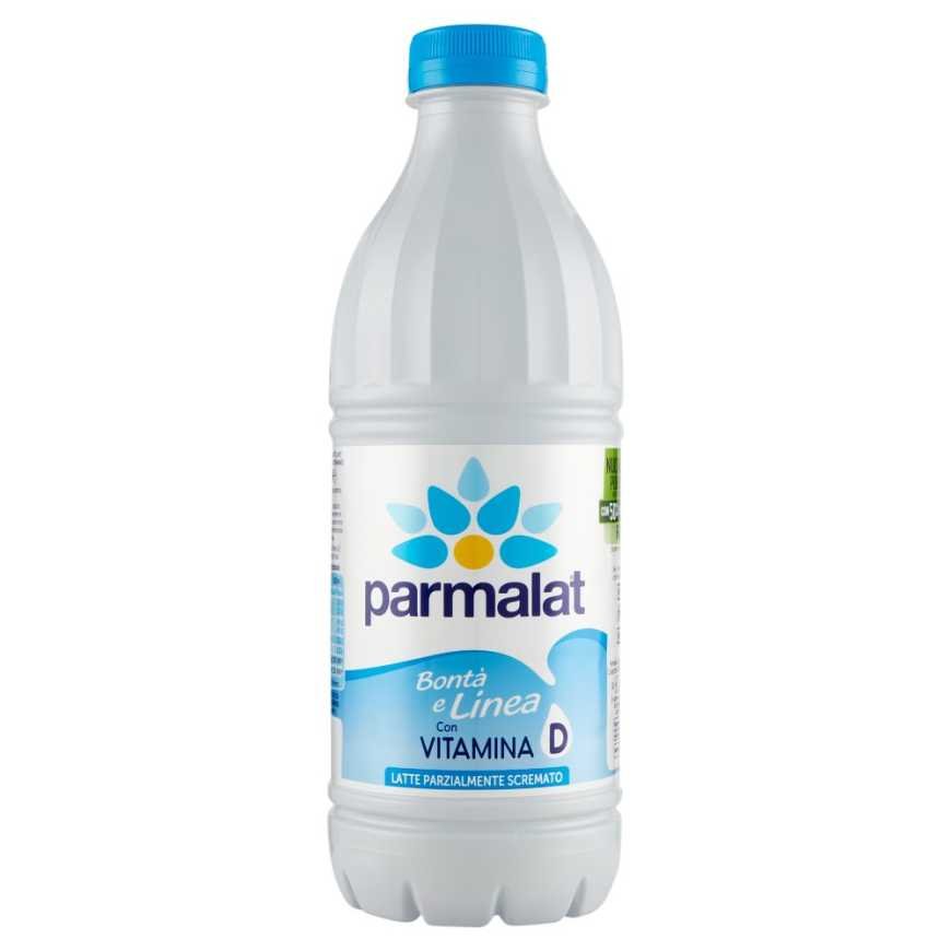 Parmalat partially skimmed UHT milk in bottle, 1 l