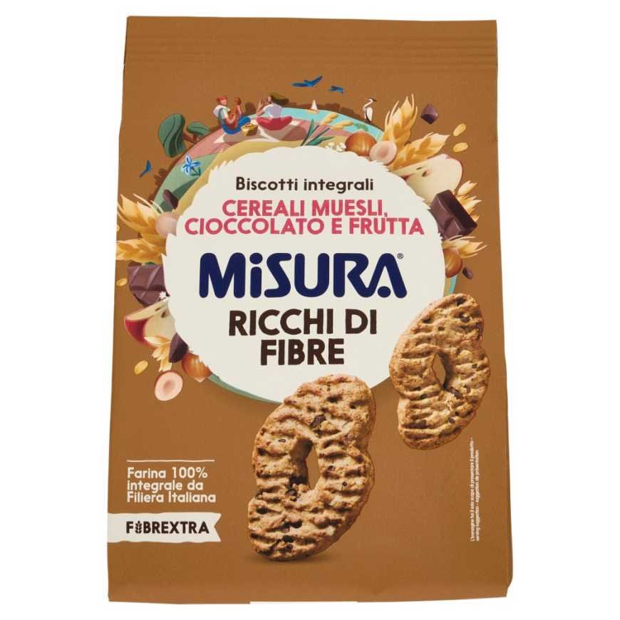 Misura Fibrextra muesli biscuits with cereals, chocolate and fruit, 230 g