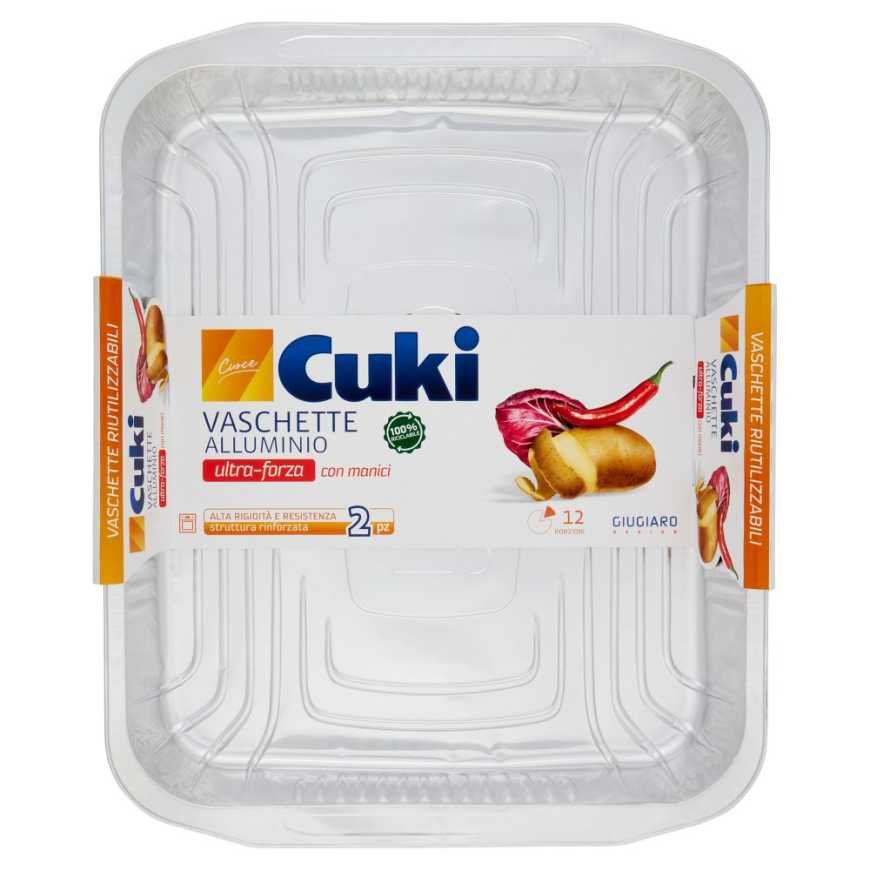 Cuki Aluminium tray without lid with handles, 12 portions