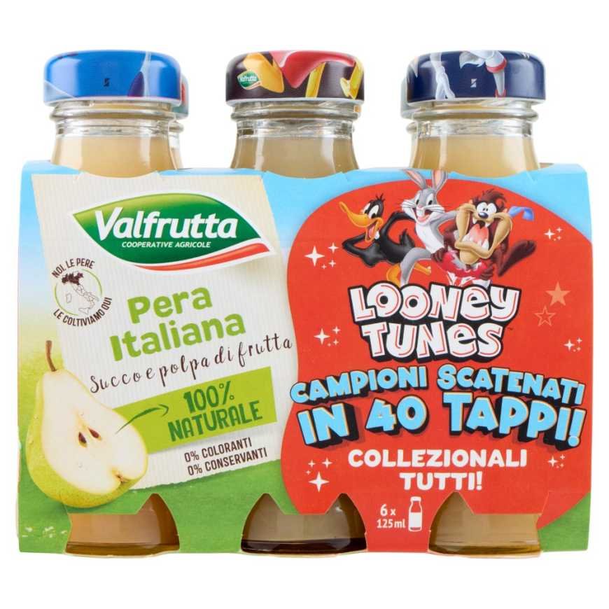 Valfrutta Italian pear juice and pulp, 6 × 125 ml