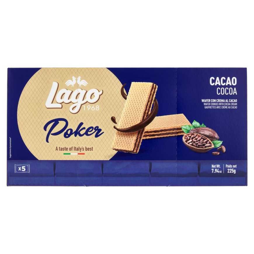 Gastone Lago Вафли Poker с какао, 5 шт., 45 г