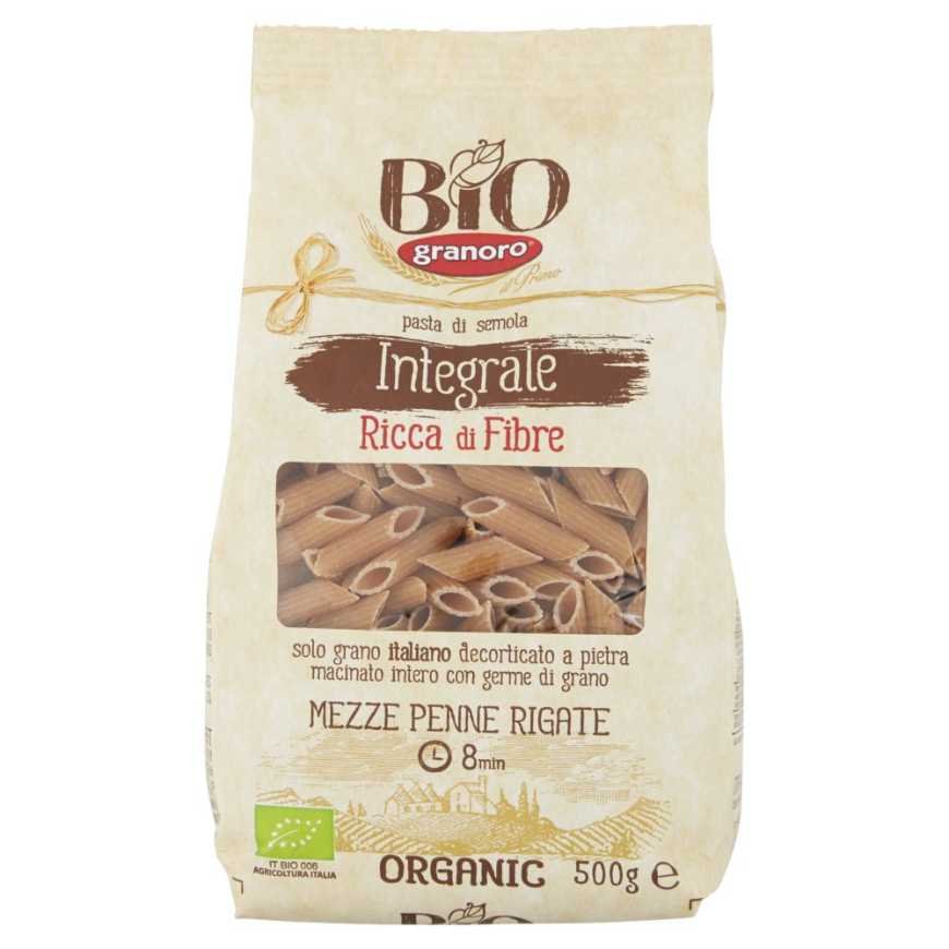 Granoro organic whole grain mezze penne rigate, 500 g