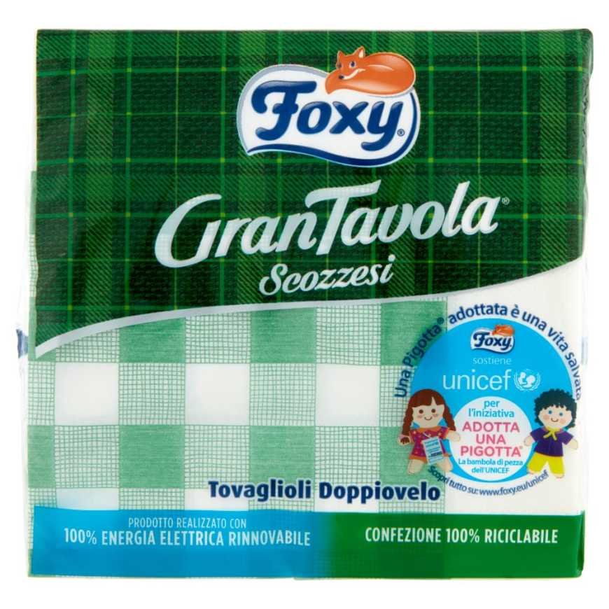 Foxy Tartan paper napkins, 2 ply, 33x33 cm, 43 pcs.
