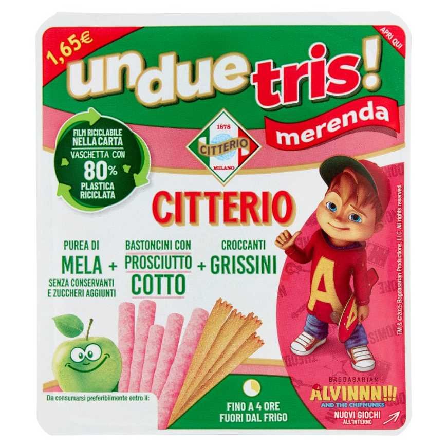 Citterio Unduetris Cured Ham Sticks Snack, 132 g