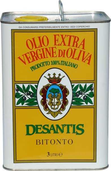 Desantis оливковое масло Extra Vergine 100% итальянское, в жестяной банке, 3 л