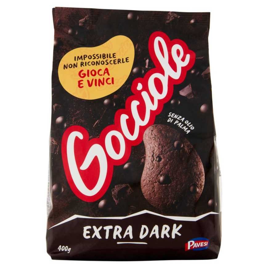 Pavesi Gocciole Extra Dark печенье с темными шоколадными каплями, 400 г