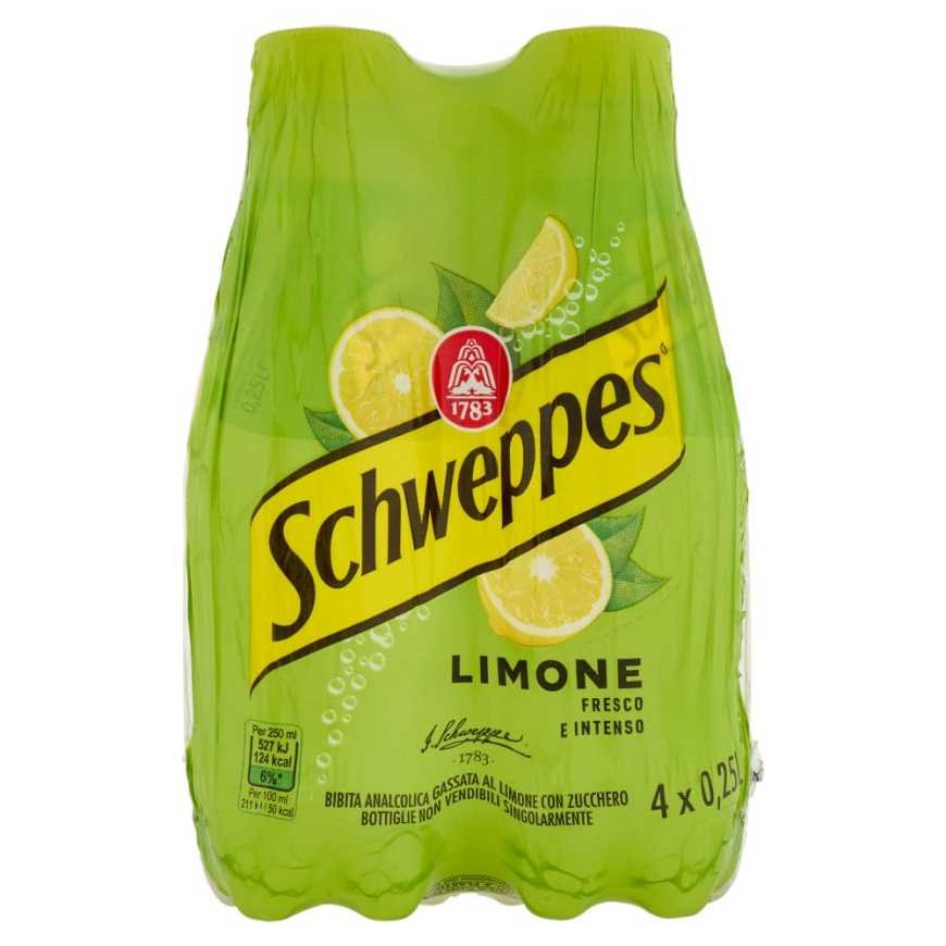 Schweppes лимонный напиток, 4 × 0,25 л