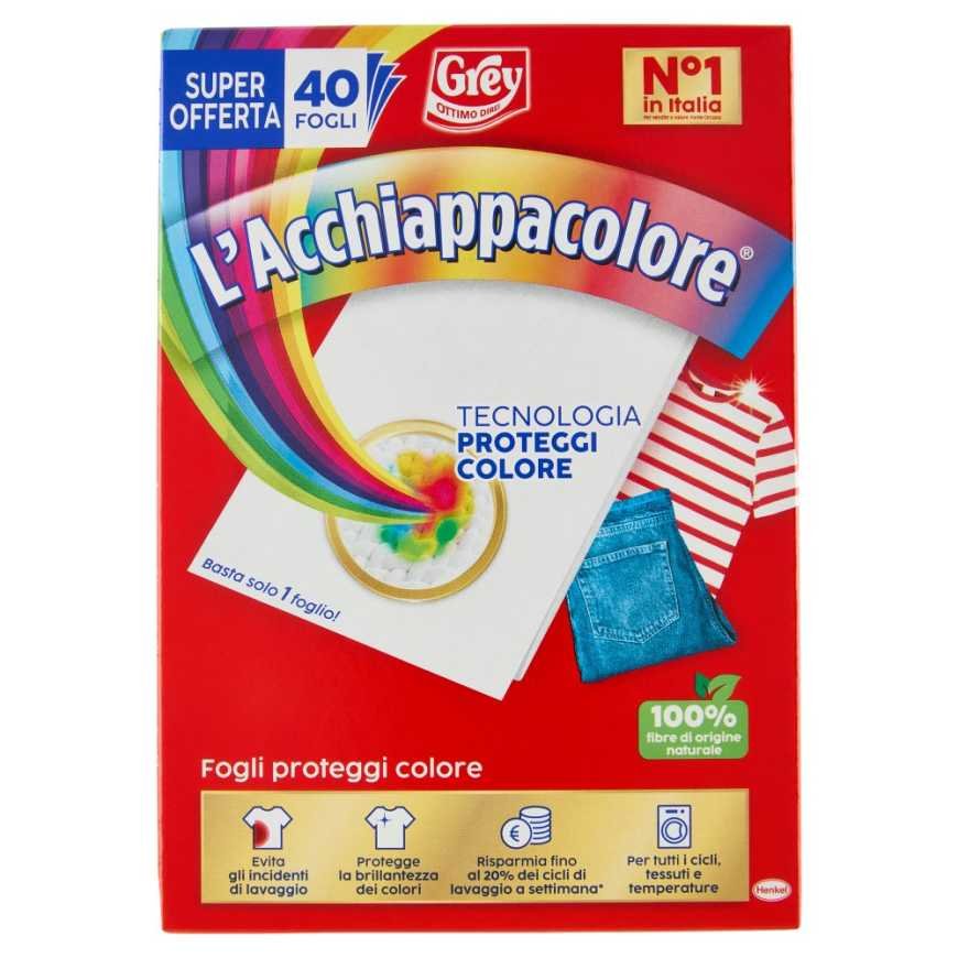 Grey L'Acchiappacolore Салфетки-ловушки для цвета, 40 шт
