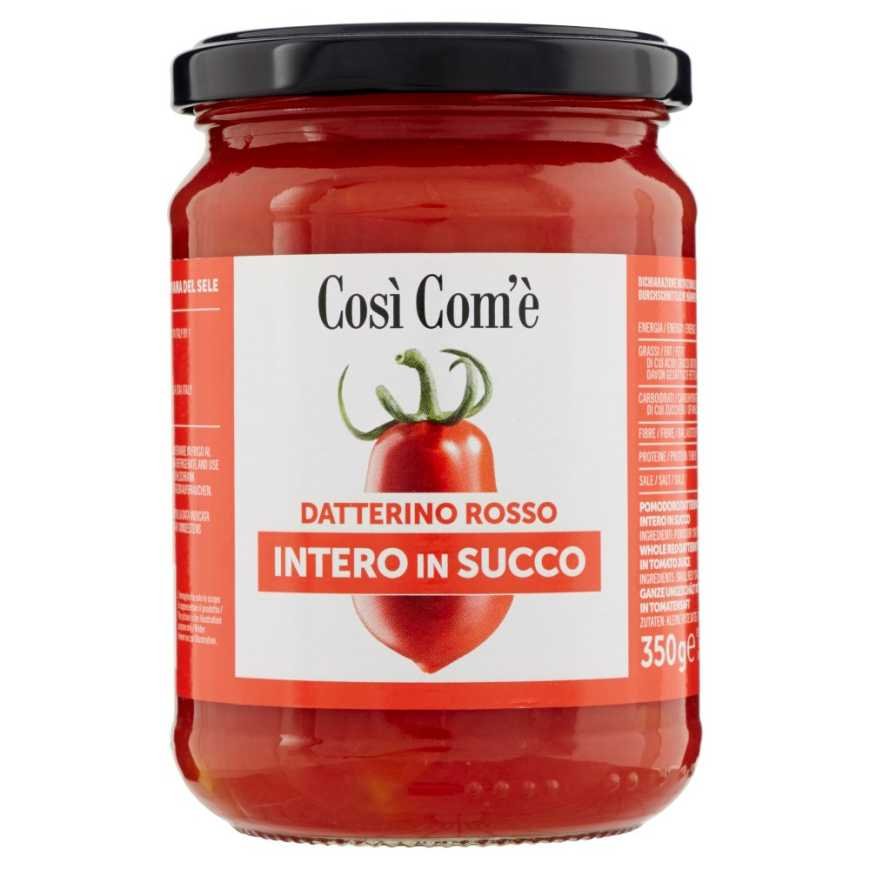 Così Com'è Whole red datterino tomatoes in juice, 350 g