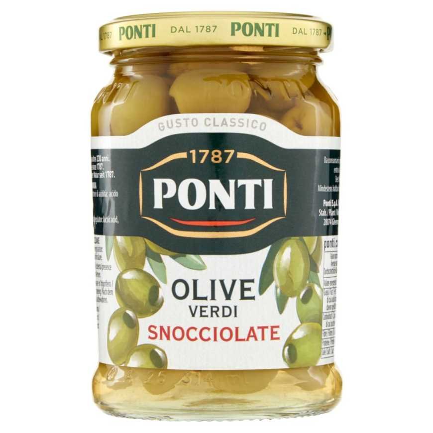 Ponti pitted green olives, 290 g