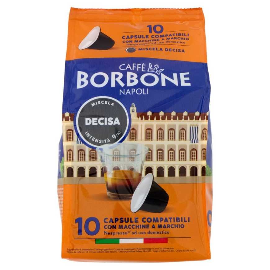 Caffè Borbone Miscela Decisa coffee capsules compatible with Nespresso, 10 × 5 g