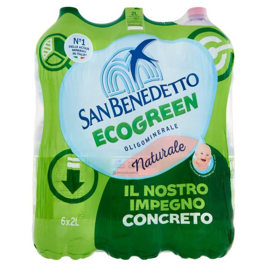 San Benedetto Acqua Minerale Naturale Fonte del Pollino Ecogreen still mineral water, 2 l