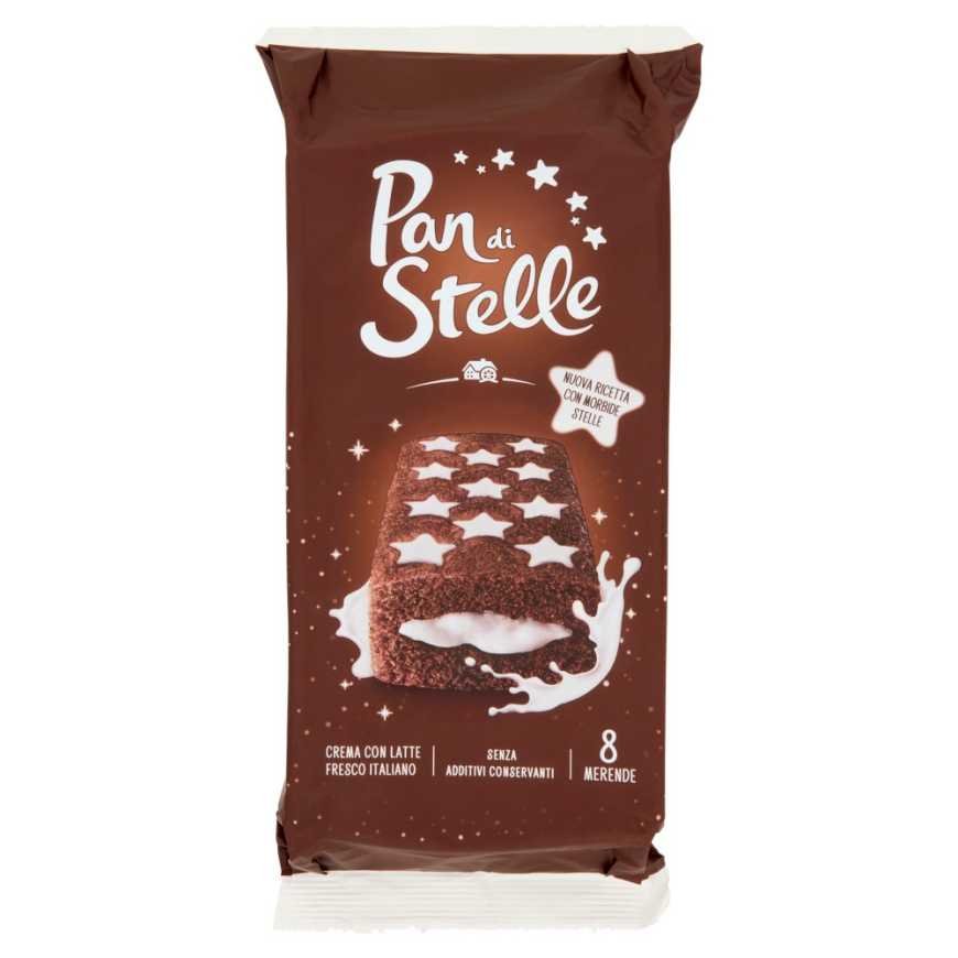 Mulino Bianco Бисквитное пирожное Pan di Stelle с какао и молочным кремом, 8 шт., 280 г