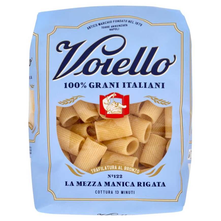 Voiello Мецца Маника Ригата n.122 бронзового вытягивания из 100% итальянской золотой пшеницы, 500 г