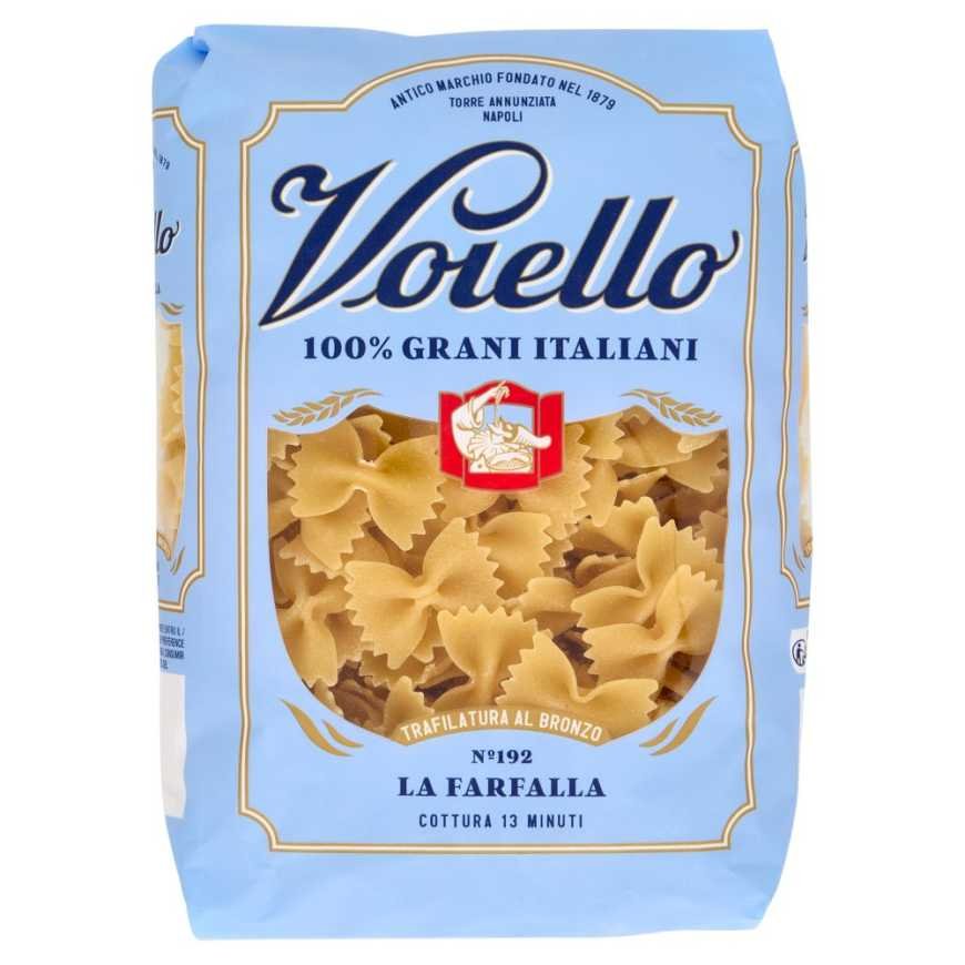 Voiello La Farfalla N°192 bronze-die extruded pasta made from 100% Italian golden wheat, 500 g
