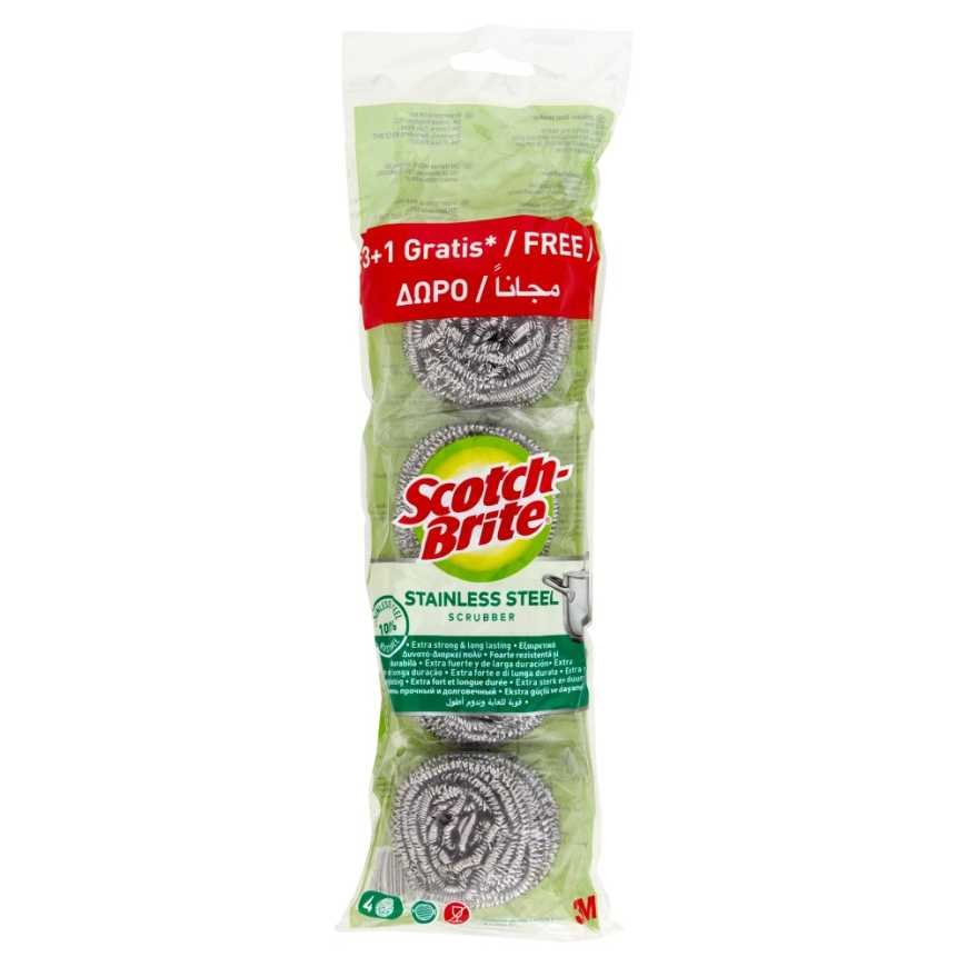 Scotch-Brite Металлическая мочалка из нержавеющей стали, 3 шт