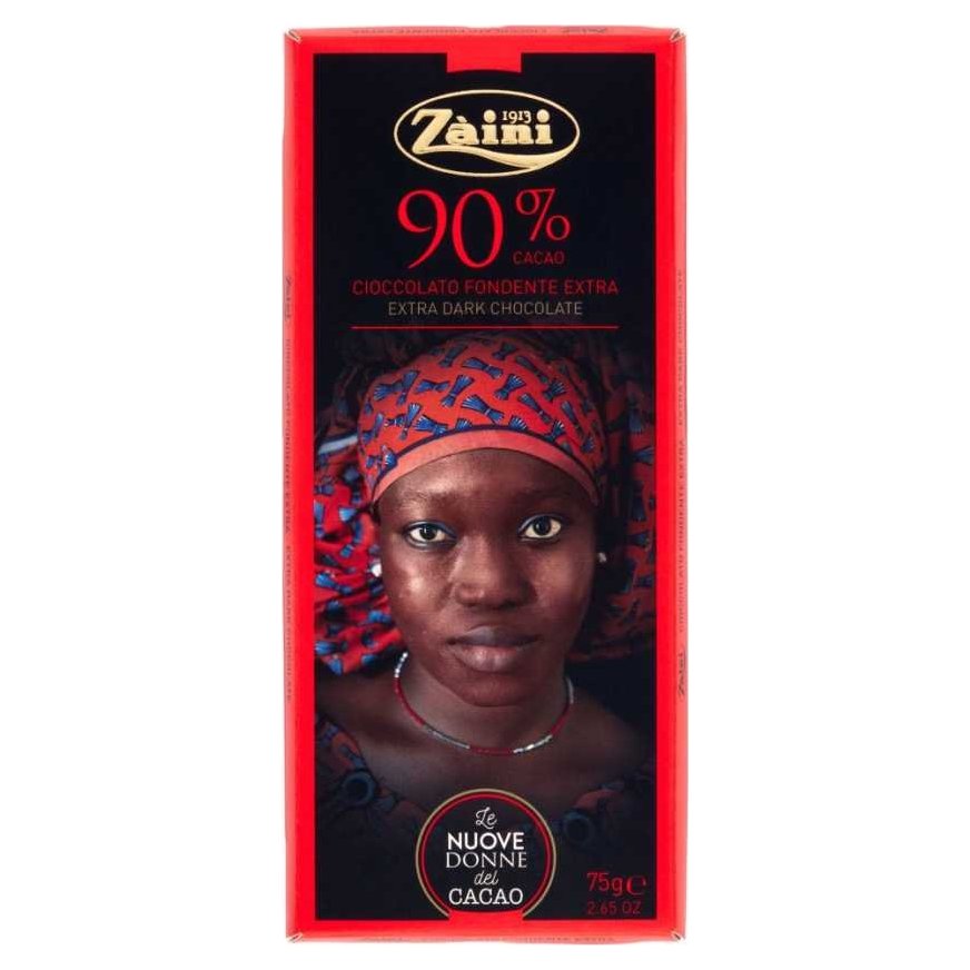 Zàini Extra dark chocolate bar 90% cocoa, 75 g