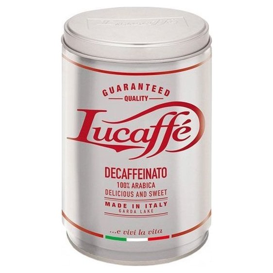 Lucaffé DECAFFEINATO Decaffeinated Ground Coffee in Tin, 250 g