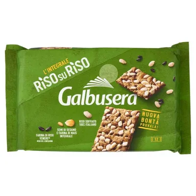 Galbusera Крекеры цельнозерновые Riso su Riso Integrali, 380 г