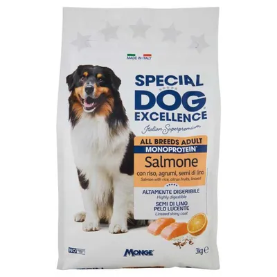 Monge Special Dog Excellence монопротеиновый сухой корм для собак всех пород с лососем, 3 кг