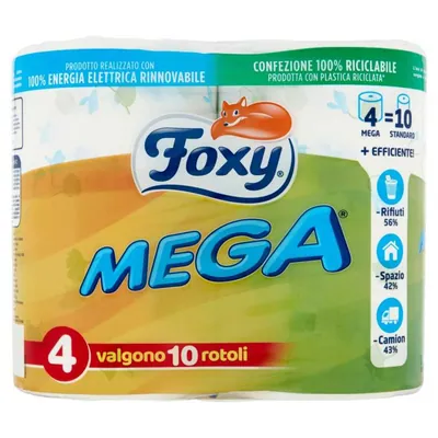 Foxy Туалетная бумага Mega Rotoloni, 4 шт