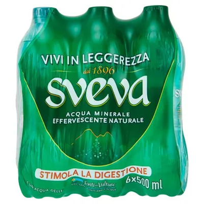 SVEVA минеральная вода естественно газированная, 6 × 0,5 л
